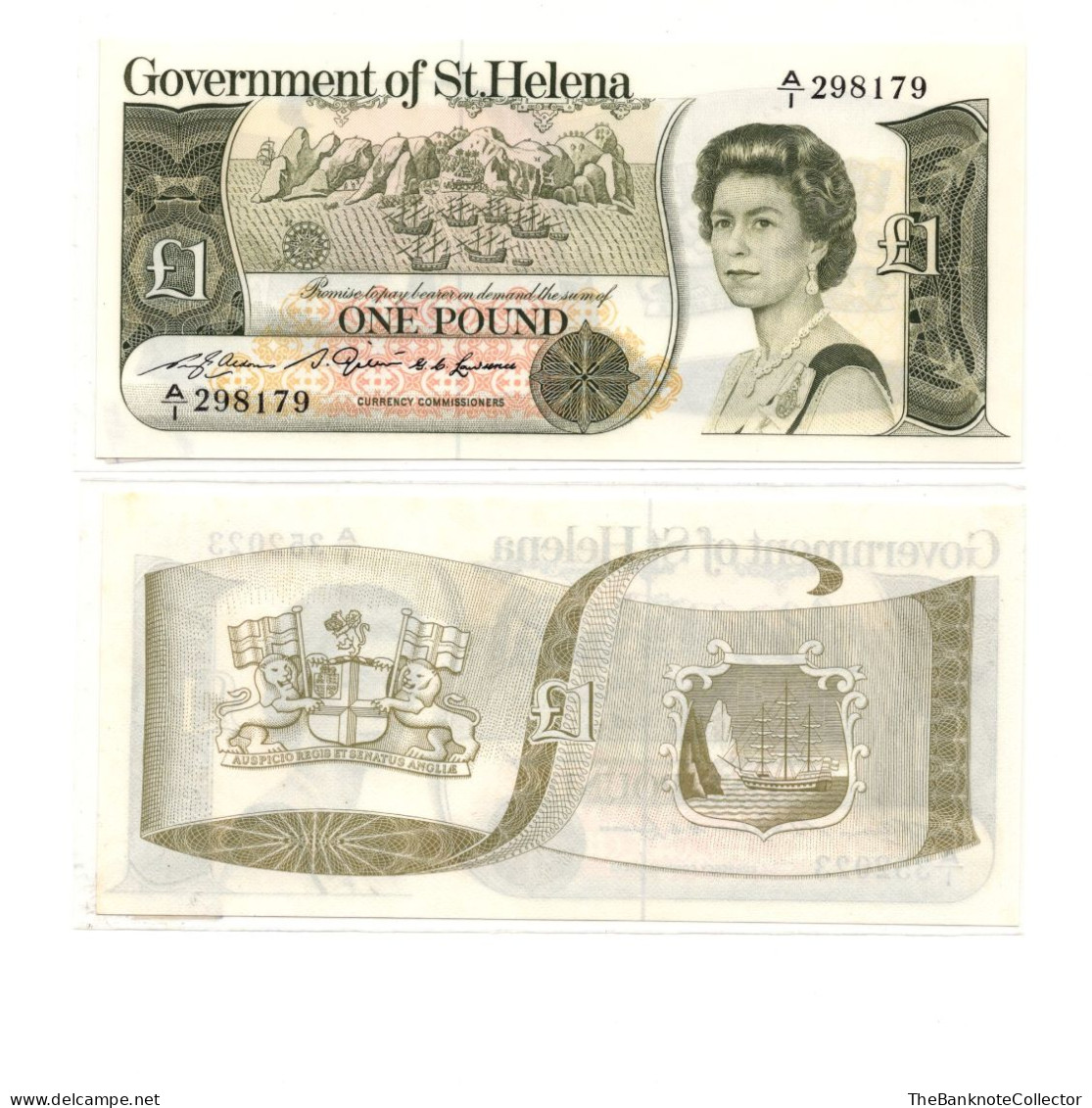 St Helena 1 Pound ND 1981-86 QEII P-9 UNC Foxing - Saint Helena Island