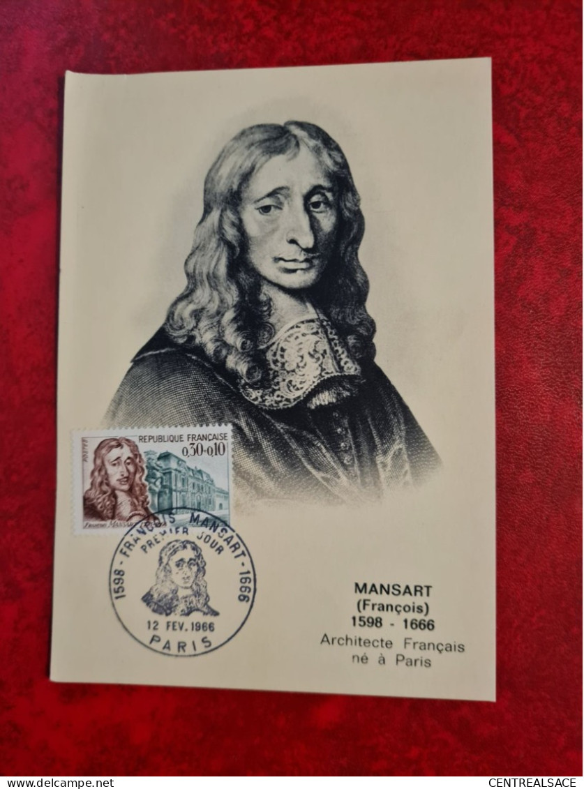 FDC 1966 MAXI  PARIS FRANCOIS MANSART - Zonder Classificatie