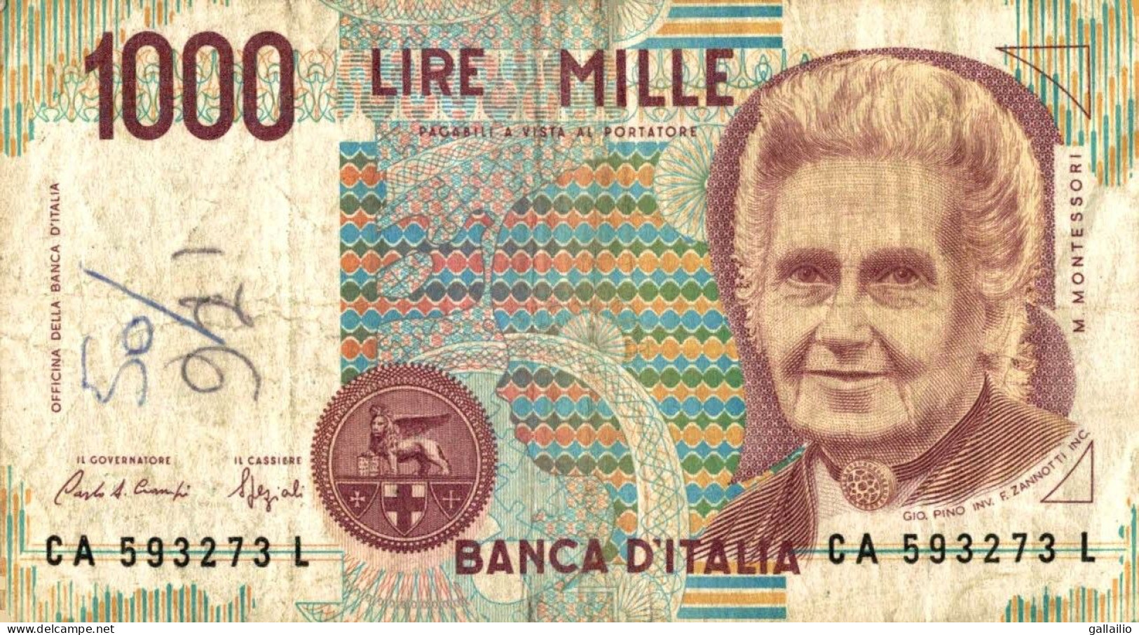 BILLET  1000 LIRE ITALIE - 1000 Liras