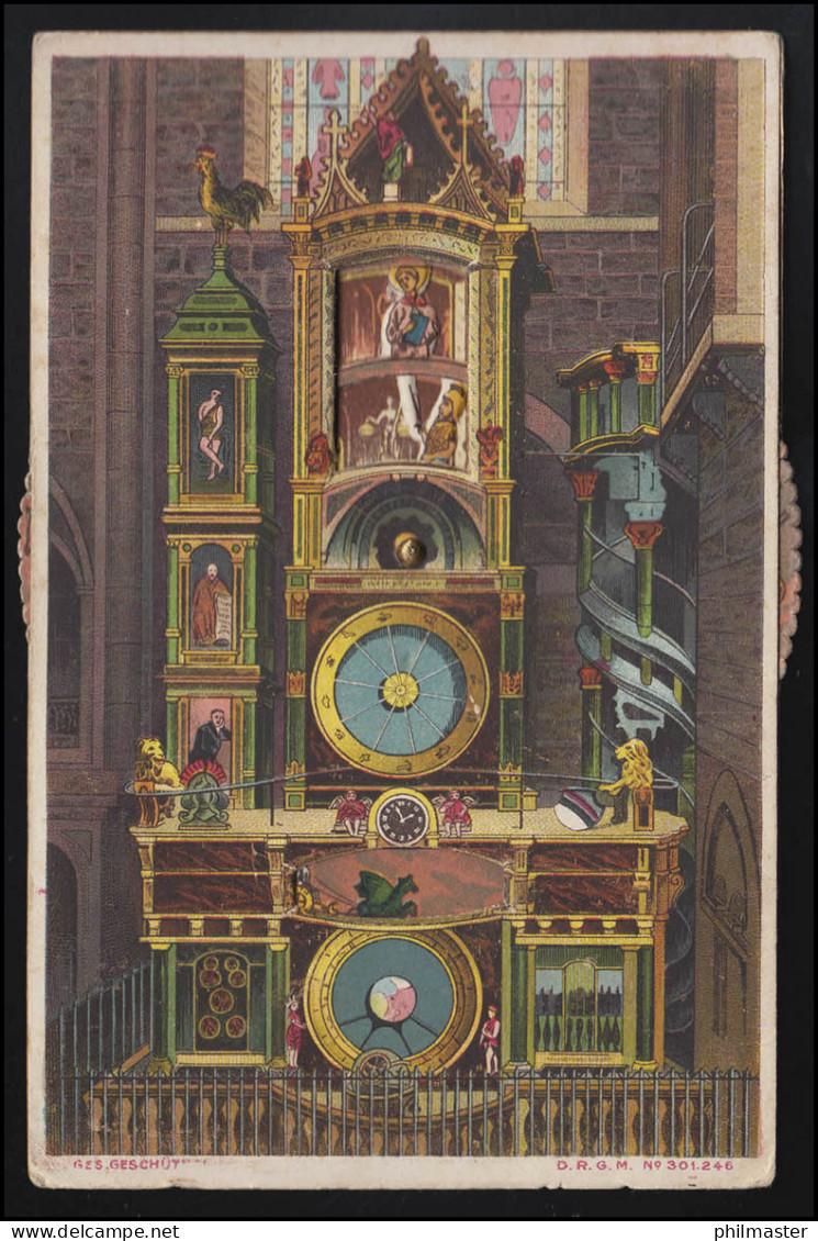 AK Europa, Astronomische Uhr Mit Rädchen, Münster STRASSBURG Feldpost Um 1916 - Astronomia