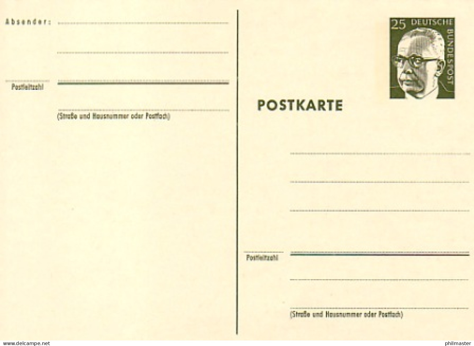 P 101 Heinemann 25 Pf Punktzeilen ** Wie Verausgabt - Postkaarten - Ongebruikt