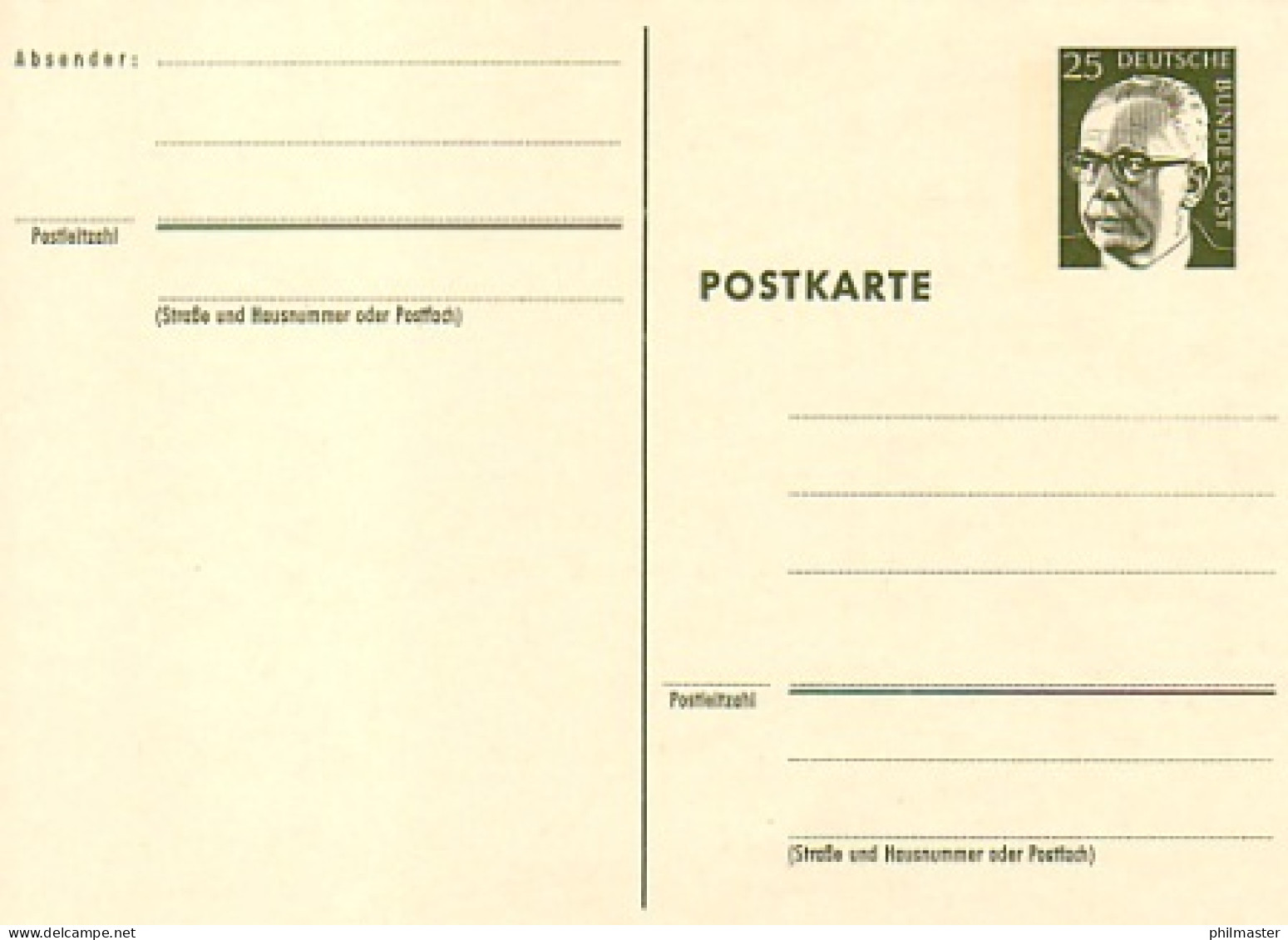 P 101 Heinemann 25 Pf Punktzeilen ** Wie Verausgabt - Cartoline - Nuovi