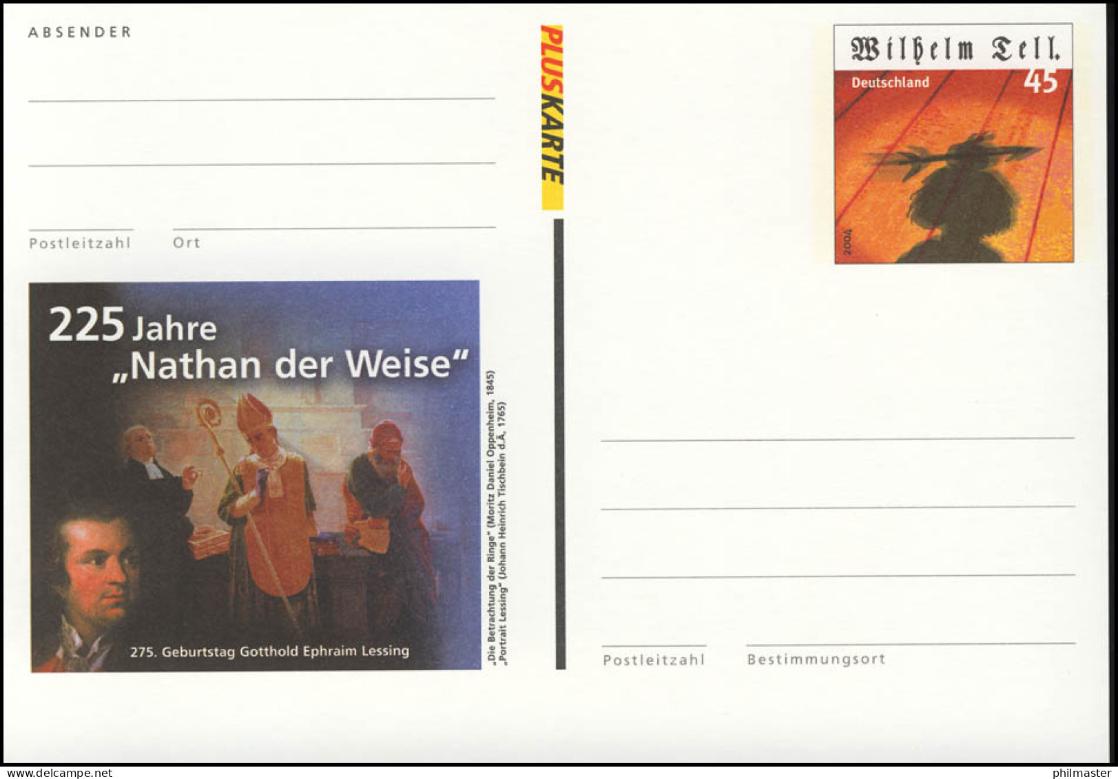 PSo 84 Lessing - Nathan Der Weise Und Wilhelm Tell 2003 ** Wie Verausgabt - Postkarten - Ungebraucht