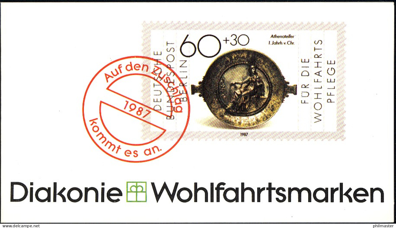 Diakonie/Wofa 1987 Gold & Silber - Athenaschale 60 Pf, 5x790, Postfrisch - Monedas