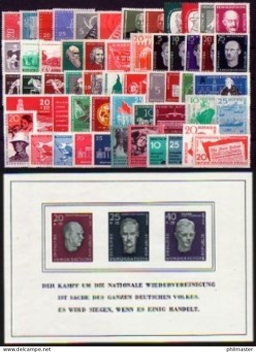 616-672 DDR-Jahrgang 1958 Komplett, Postfrisch ** / MNH - Annual Collections