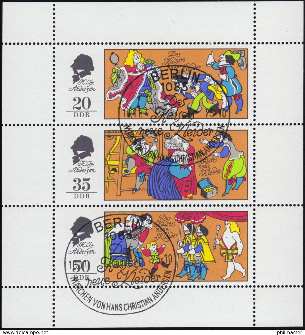 2096-2098 Märchen-Kleinbogen Des Kaisers Neue Kleider, ESSt Berlin 18.11.1975 - Used Stamps