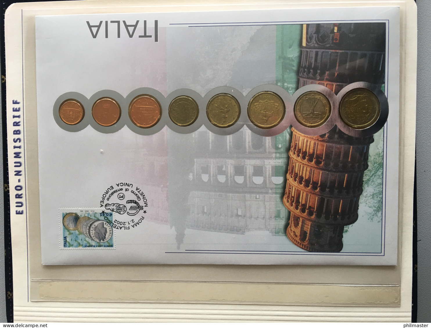 Euro-Numisbriefe - Kursmünzsätze der 12 Länder - Vordruck-Sammlung der Post