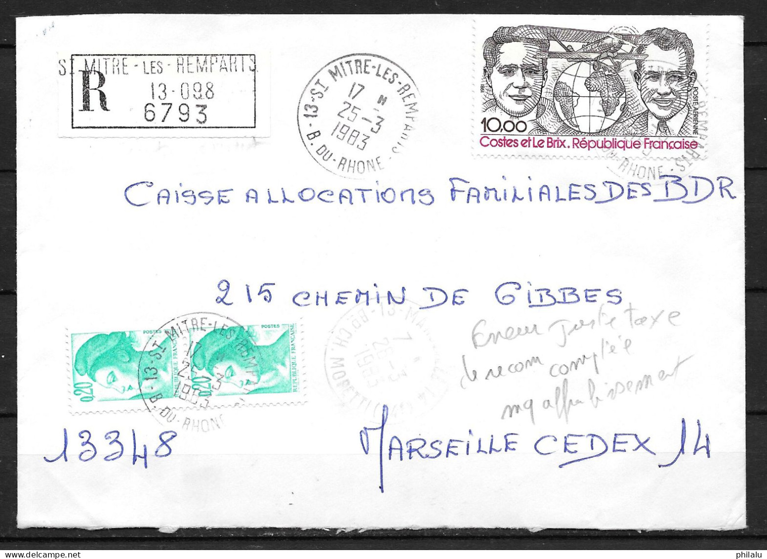 FRANCE lot de 44 lettres recommandées .