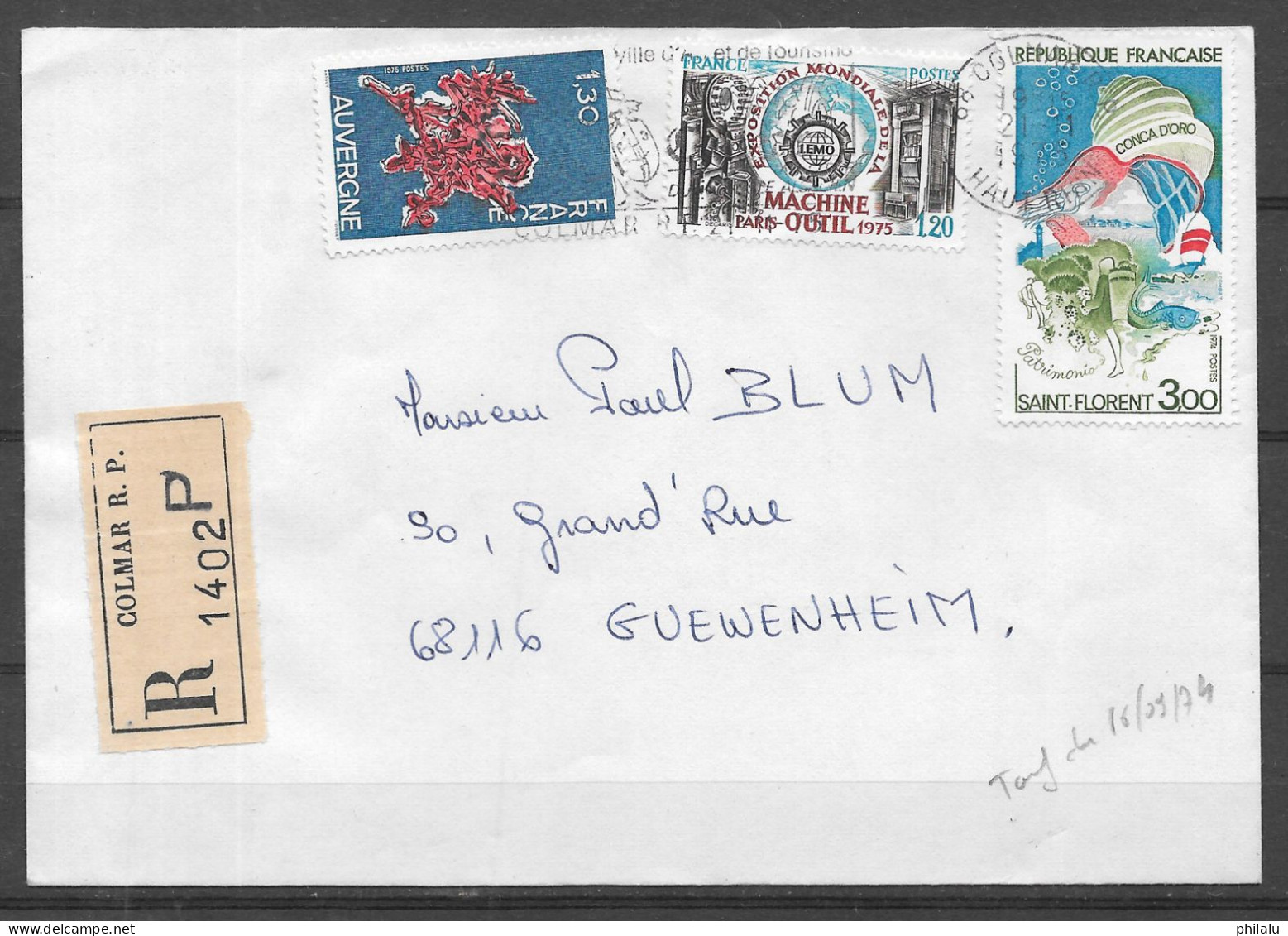 FRANCE lot de 44 lettres recommandées .