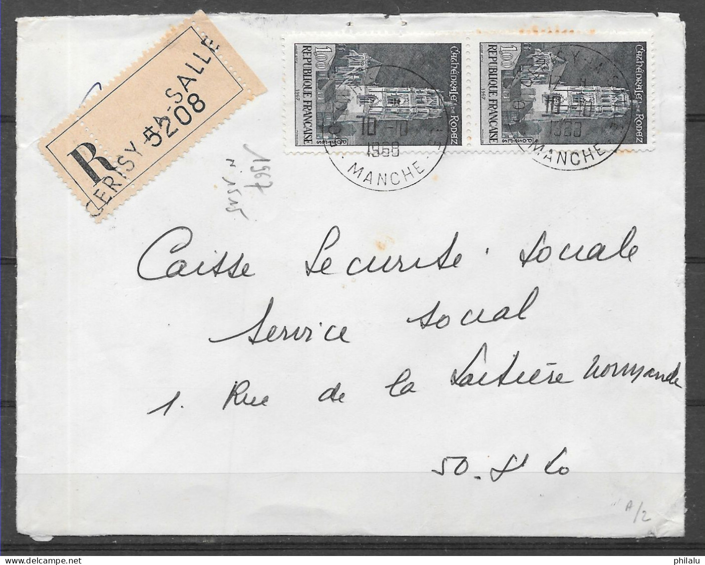 FRANCE lot de 44 lettres recommandées .