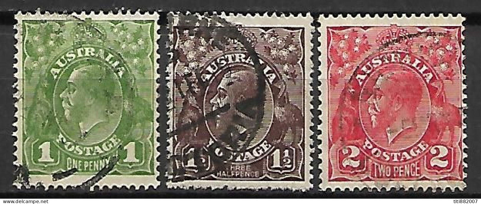 AUSTRALIE   -  1931.   Y&T N° 77A - 78 - 79 Oblitérés. - Used Stamps