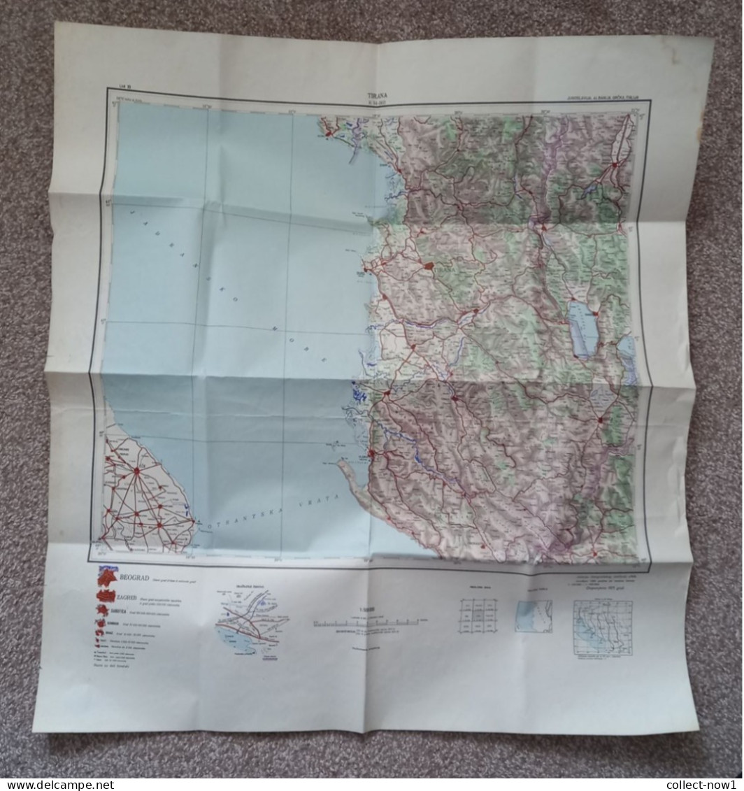 Topographical Maps - Albania / Tirana - JNA YUGOSLAVIA ARMY MAP MILITARY CHART PLAN - Cartes Topographiques