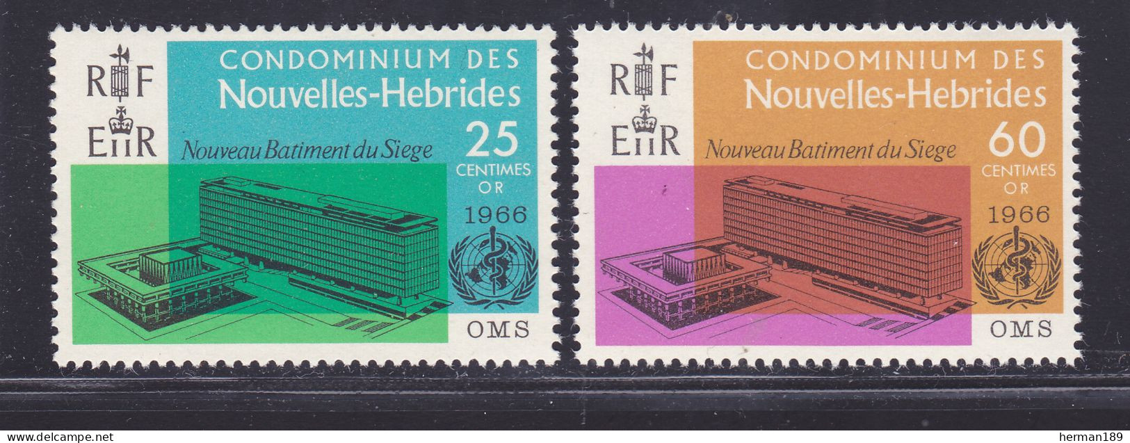 NOUVELLES-HEBRIDES N°  245 & 246 ** MNH Neufs Sans Charnière, TB (D7514) Siège De L'O.M.S. - 1966 - Ungebraucht