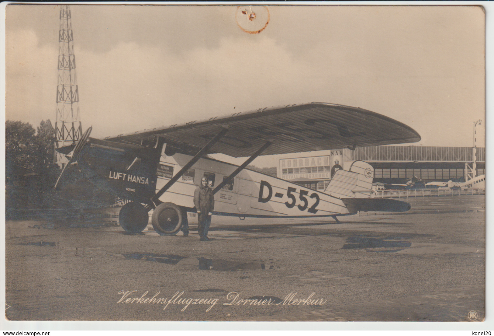 Vintage Rppc Lufthansa Verkehrflugzeug Dornier Merkur D-552 Aircraft. - 1919-1938: Between Wars