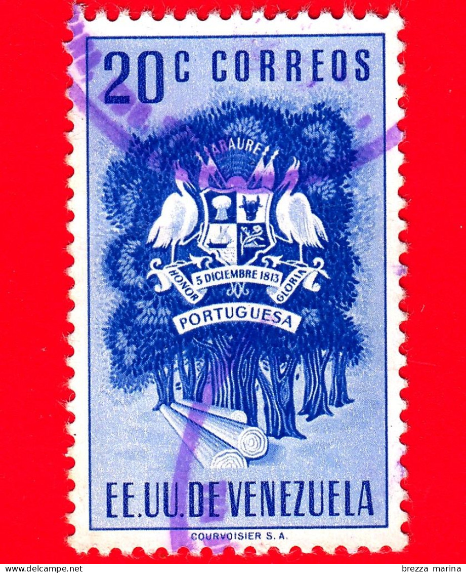 VENEZUELA - Usato - 1953 - Stemma Dello Stato Di Portuguesa - Arms - 20 - Venezuela