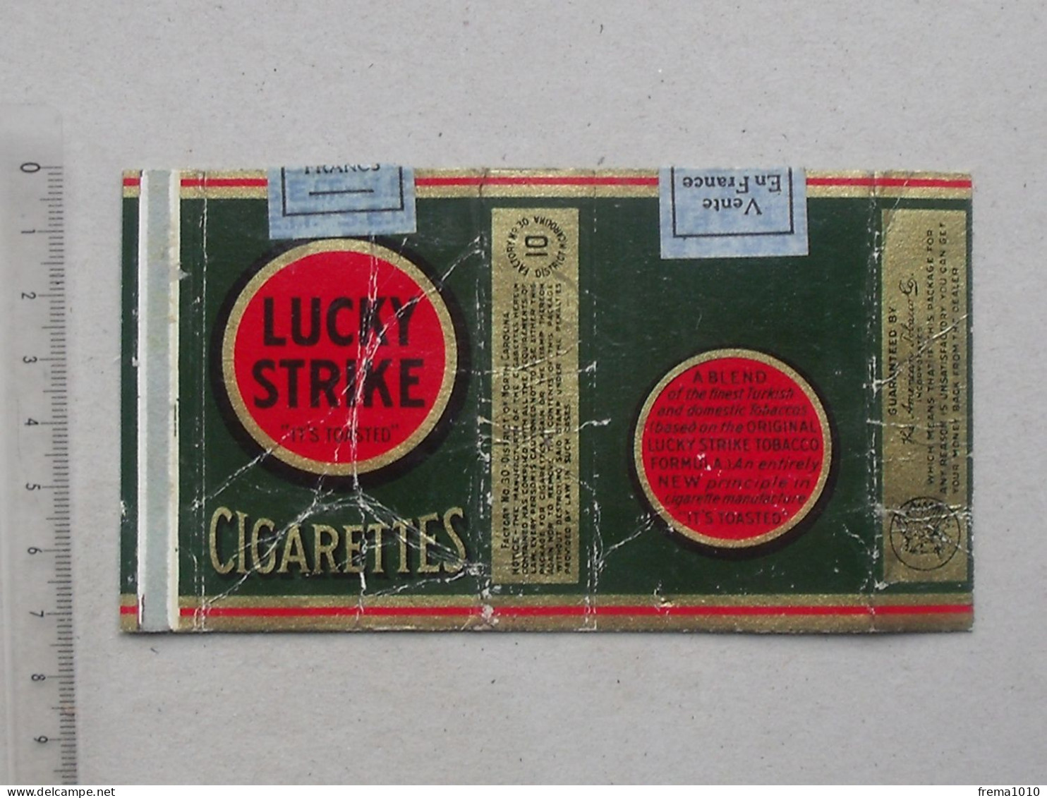 TABAC Authentique Paquet 10 Cigarettes Vide Ancien LUCKY-STRIKE - AMERICAN TOBACCO Turquie - Vente En FRANCE - Altri & Non Classificati