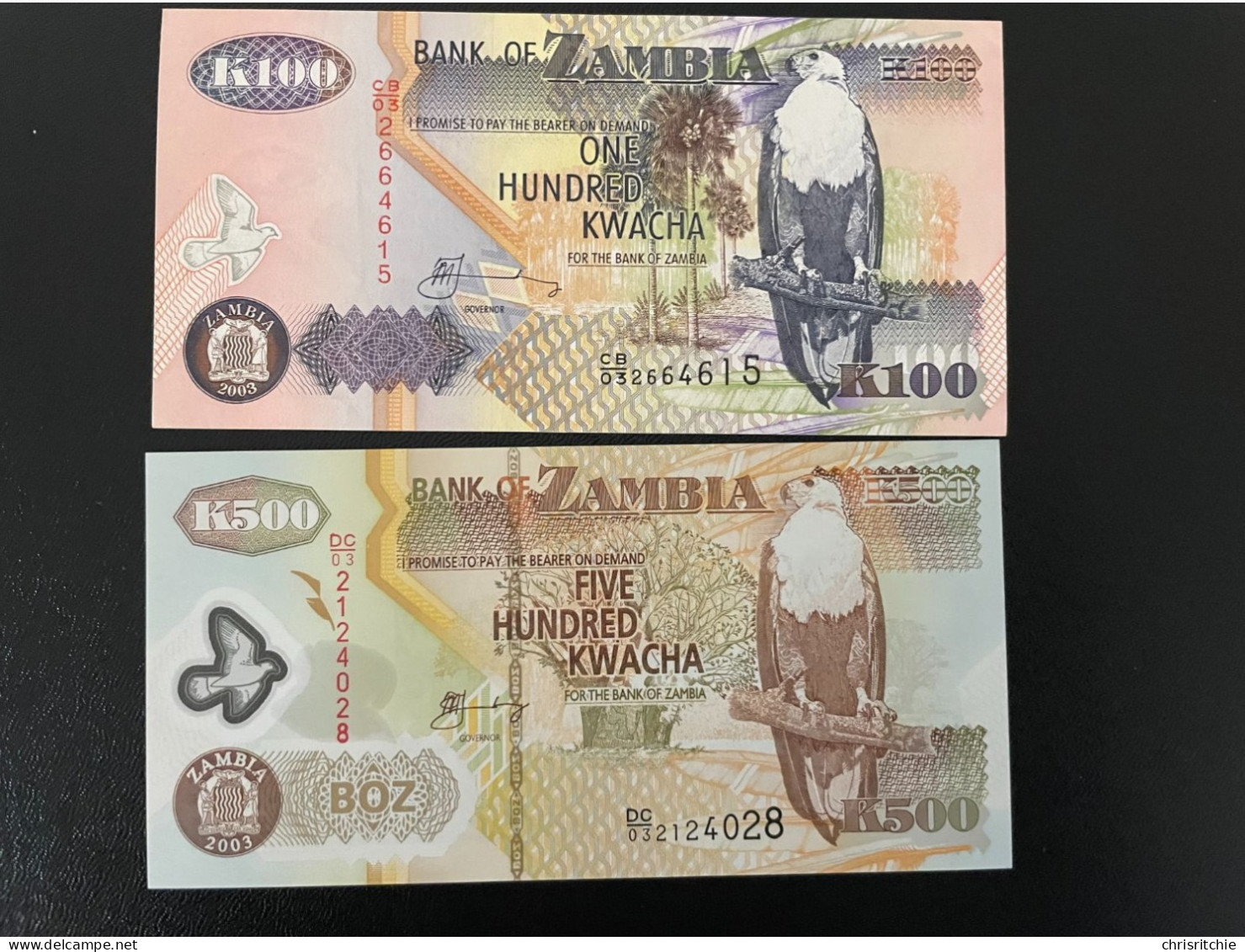 Billet, Zambie, 100/500 Kwacha, 2003 Slp - Sambia