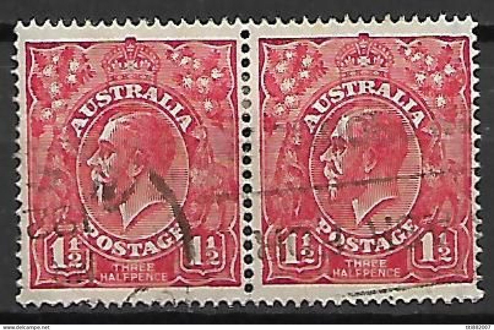 AUSTRALIE   -  1923 .   Y&T N° 37  En Paire  Oblitérés. - Used Stamps