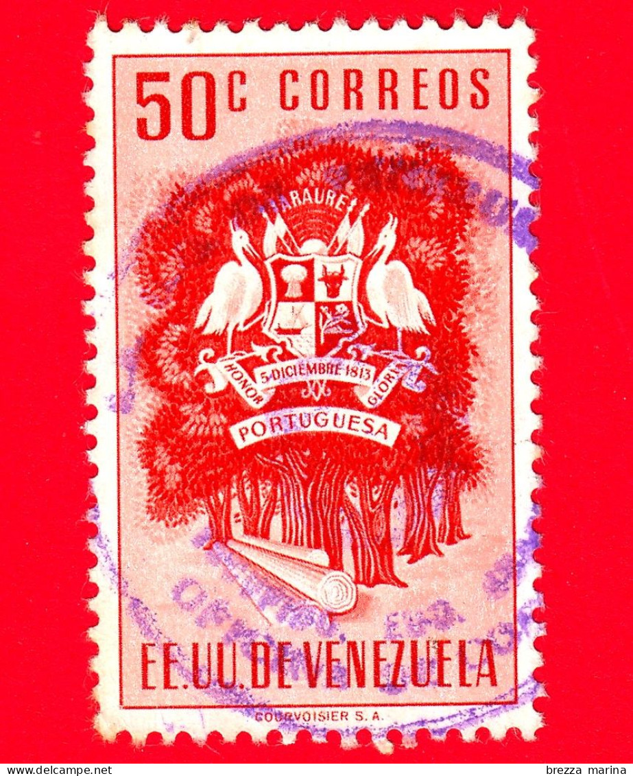 VENEZUELA - Usato - 1953 - Stemma Dello Stato Di Portuguesa - Arms - 50 - Venezuela