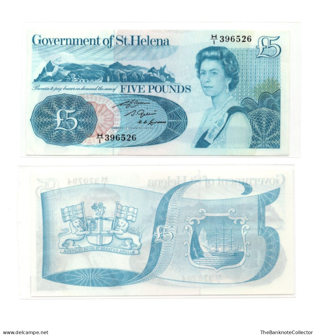 St Helena 5 Pounds ND 1976 QEII P-7 UNC 3 Signatures - Isola Sant'Elena