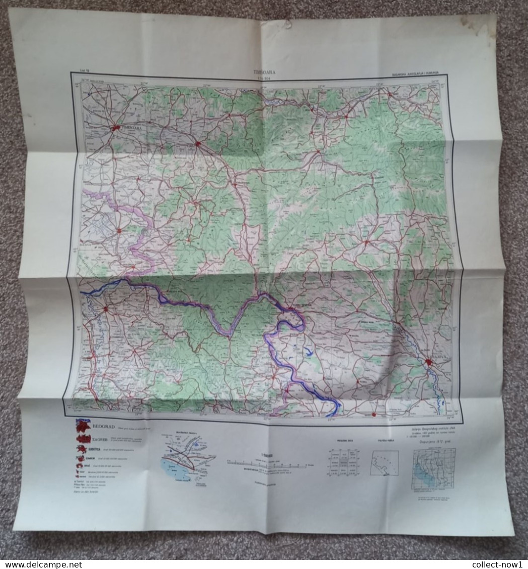 Topographical Maps - Romania / Timisoara - JNA YUGOSLAVIA ARMY MAP MILITARY CHART PLAN - Cartes Topographiques