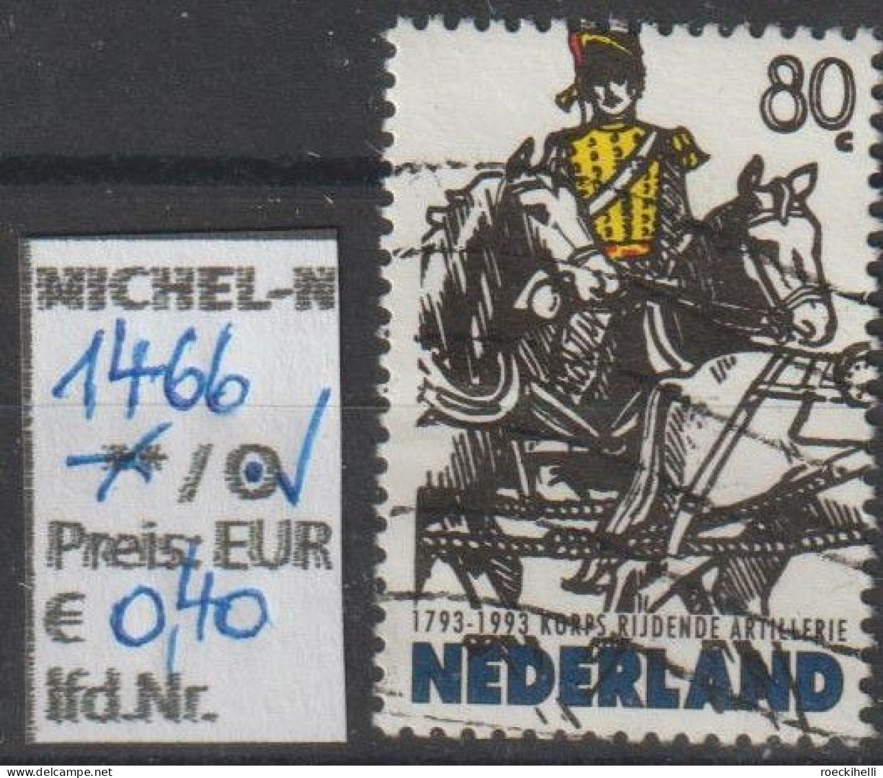 1993 - NIEDERLANDE - SM "200 J. Korps D. Reitend. Artillerie" 80 C Mehrf. - O  Gestempelt - S.Scan (1466o Nl) - Used Stamps