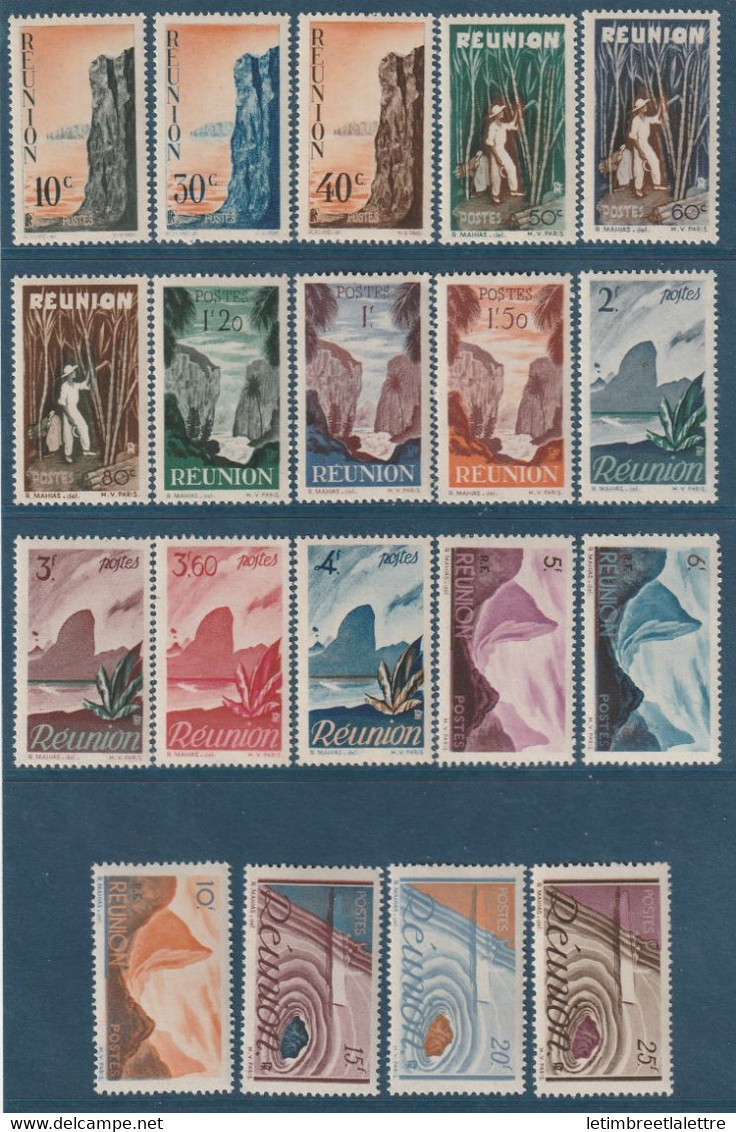 Réunion - YT N° 262 à 280 ** - Neuf Sans Charnière - 1947 - Nuevos