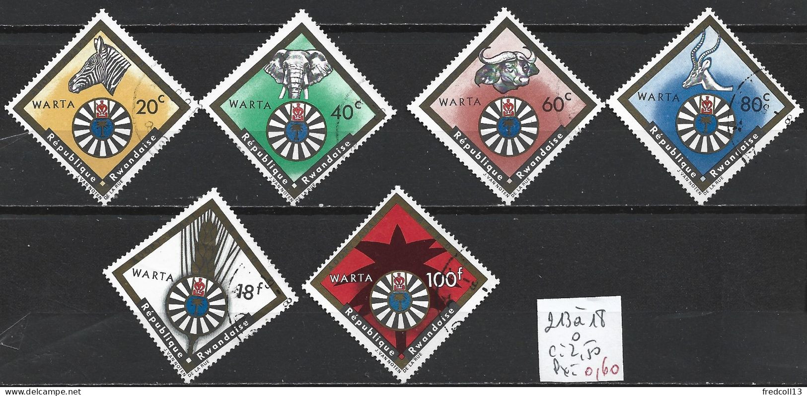 RWANDA 213 à 18 Oblitérés Côte 2.50 € - Used Stamps