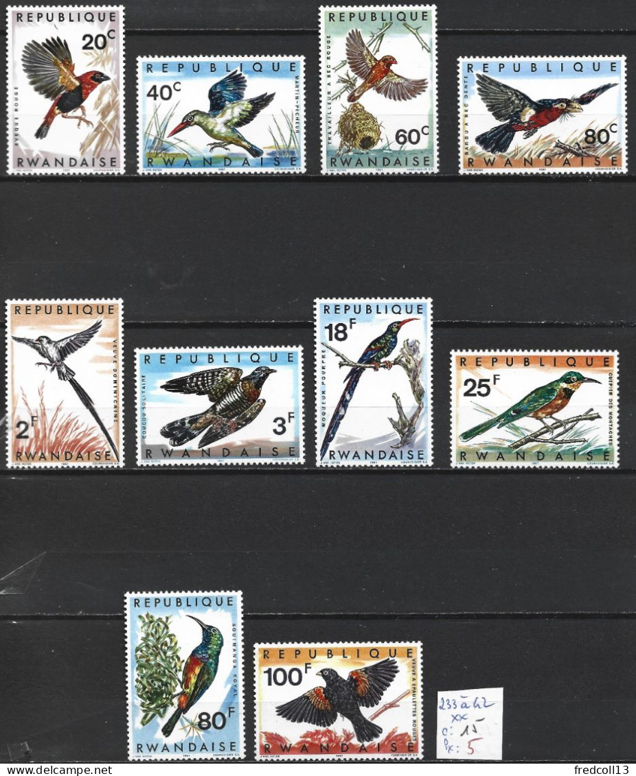 RWANDA 233 à 42 ** Côte 15 € - Unused Stamps