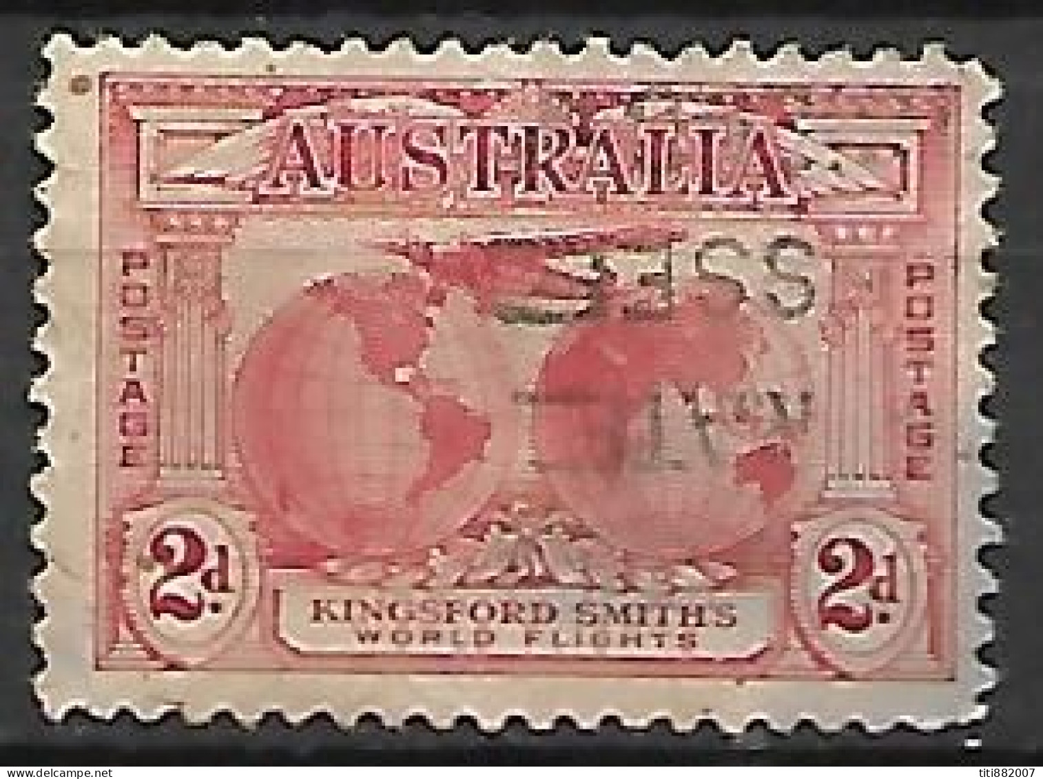 AUSTRALIE   -  1931 .   Y&T N° 75 Oblitéré .Avion - Used Stamps