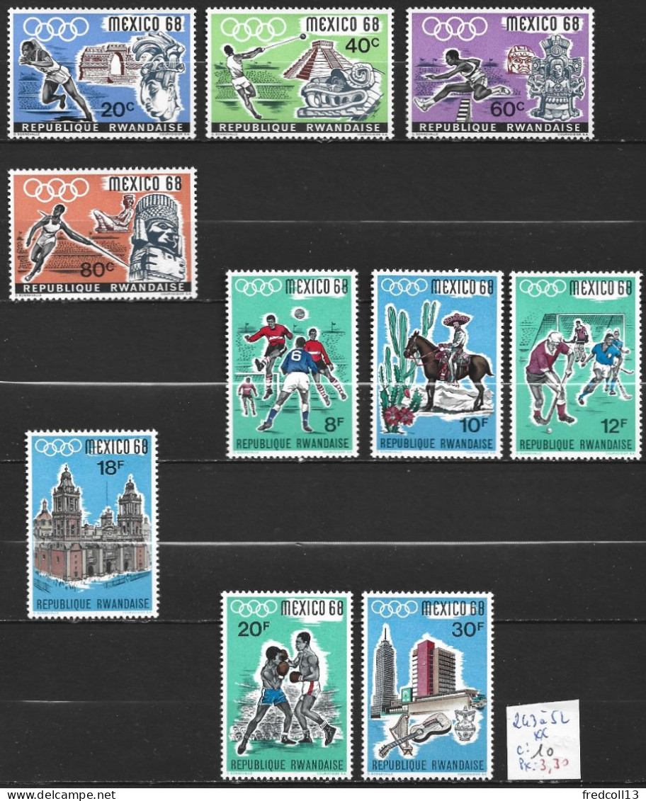RWANDA 243 à 52 ** Côte 10 € - Unused Stamps