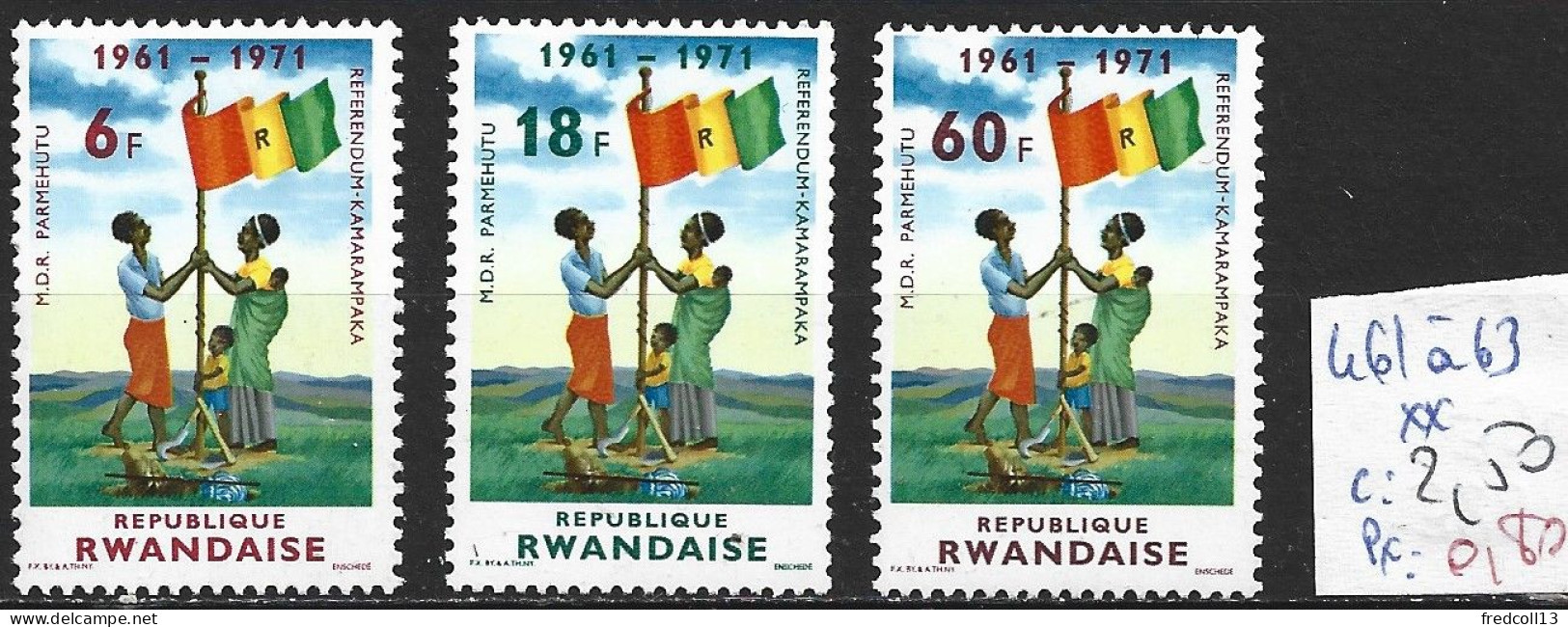 RWANDA 461 à 63 ** Côte 2.50 € - Nuovi