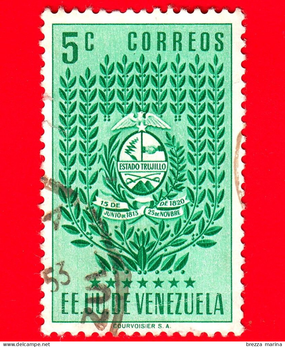 VENEZUELA - Usato - 1952 - Stemma Dello Stato Di Trujillo - Arms - 5 - Venezuela