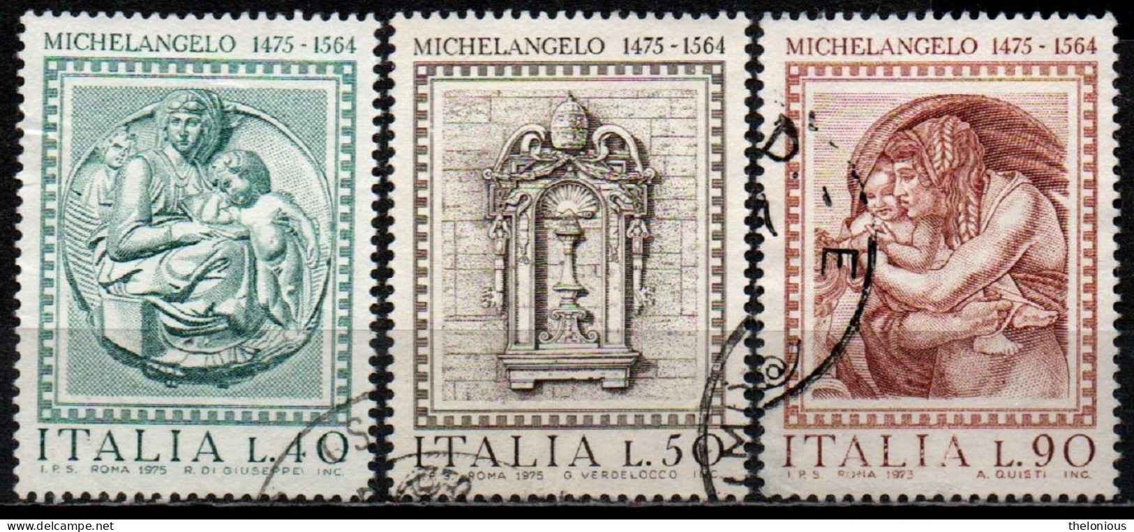 Italia Repubblica 1975: Michelangelo Buonarroti - Usati - 1971-80: Used