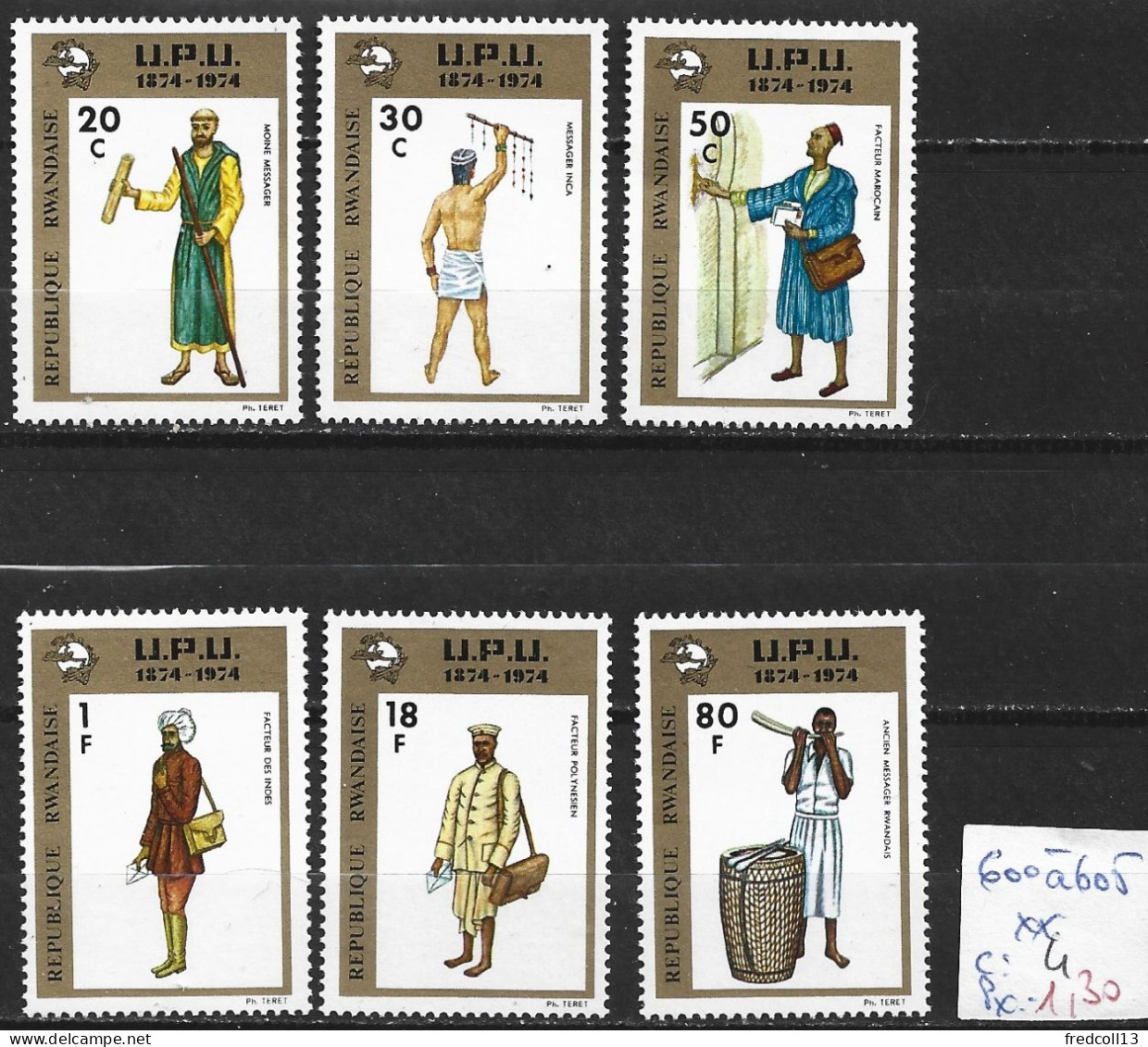 RWANDA 600 à 605 ** Côte 4 € - Unused Stamps