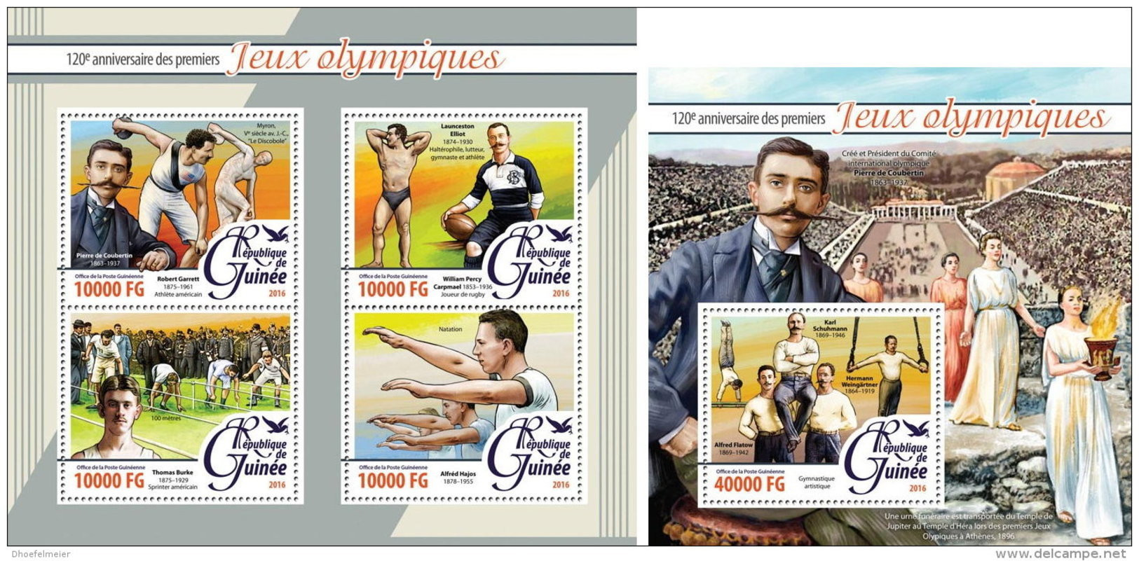GUINEA REP. 2016 ** 1st Olympic Games 1. Olympische Spiele M/S+S/S - OFFICIAL ISSUE - A1623 - Sommer 1896: Athen