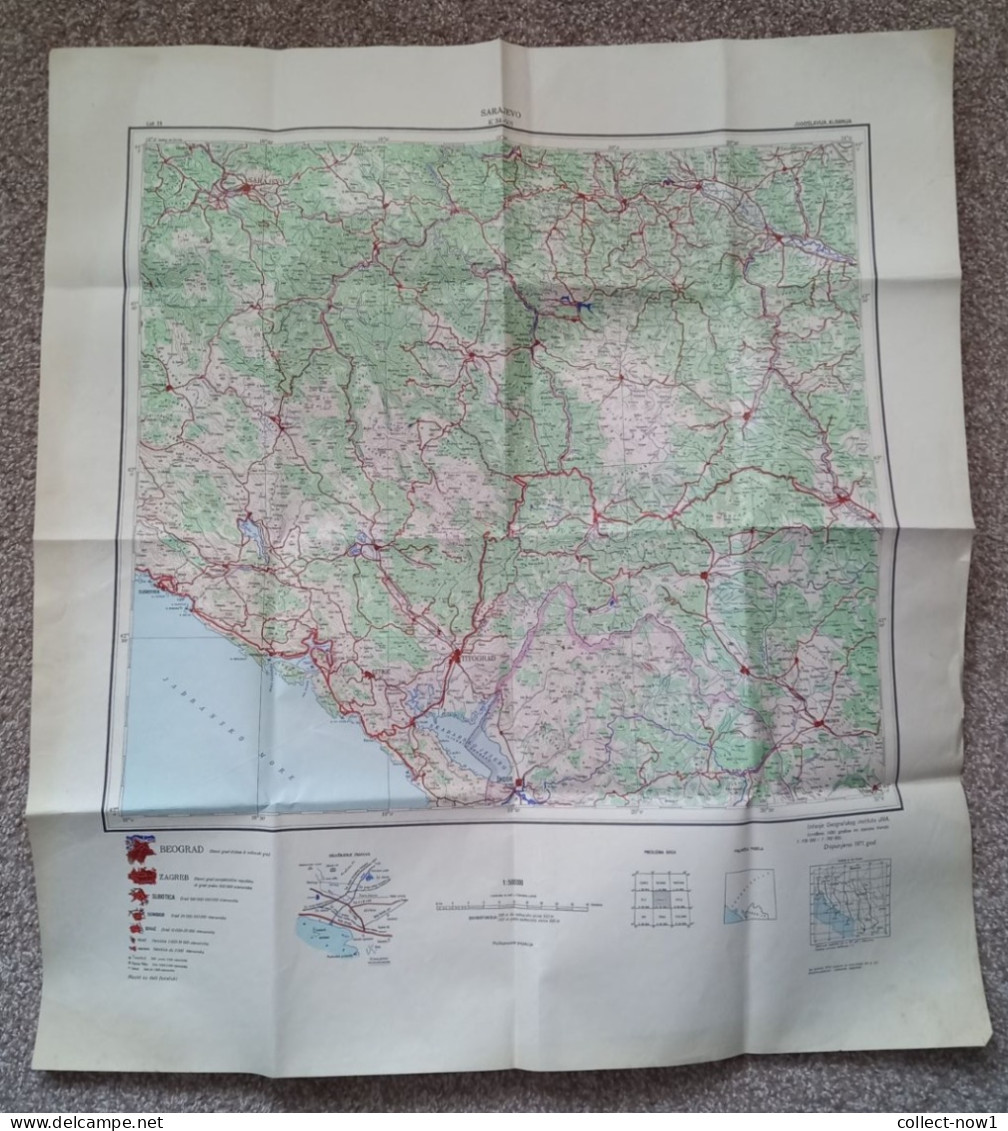 Topographical Maps - Bosnia And Herzegovina / Sarajevo - JNA YUGOSLAVIA ARMY MAP MILITARY CHART PLAN - Mapas Topográficas