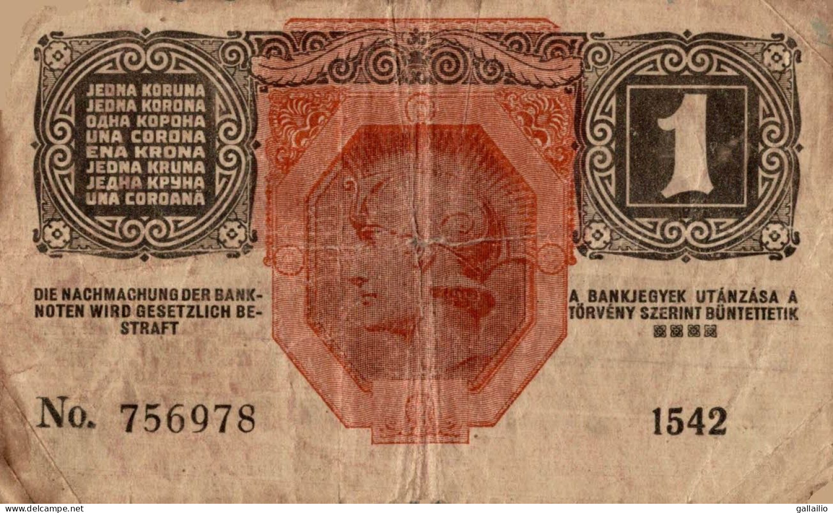 BILLET EINE KRONE AUTRICHE - Austria