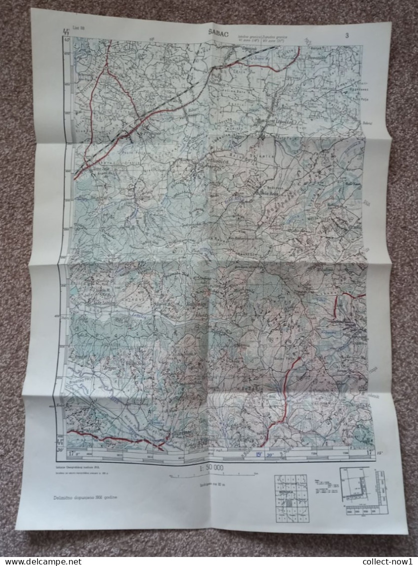 Topographical Maps - Serbia -Srbija  / Sabac - JNA YUGOSLAVIA ARMY MAP MILITARY CHART PLAN - Topographische Kaarten