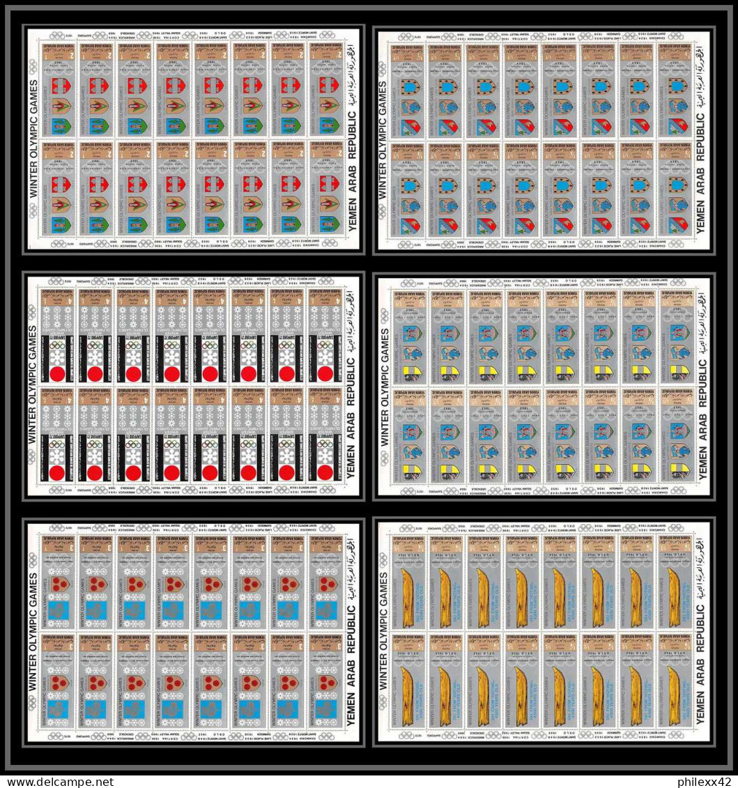 165b - YAR (nord Yemen) MNH ** N° 818 / 823 A Gold Jeux Olympiques (winter Olympic Games) GRENOBLE Feuilles (sheets) - Inverno1972: Sapporo