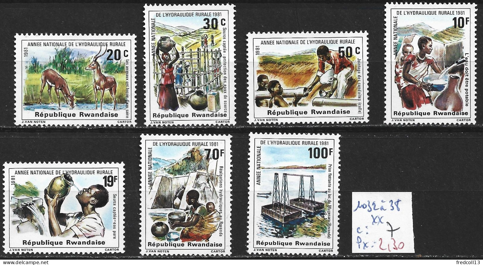 RWANDA 1032 à 38 ** Côte 7 € - Unused Stamps