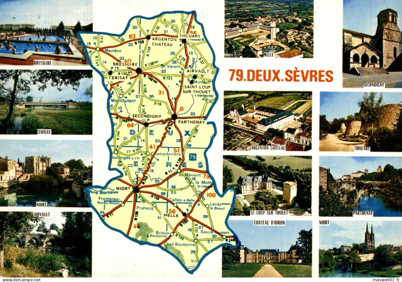 O2 - Carte Postale Géographique - 79. Deux Sèvres - Carte Geografiche