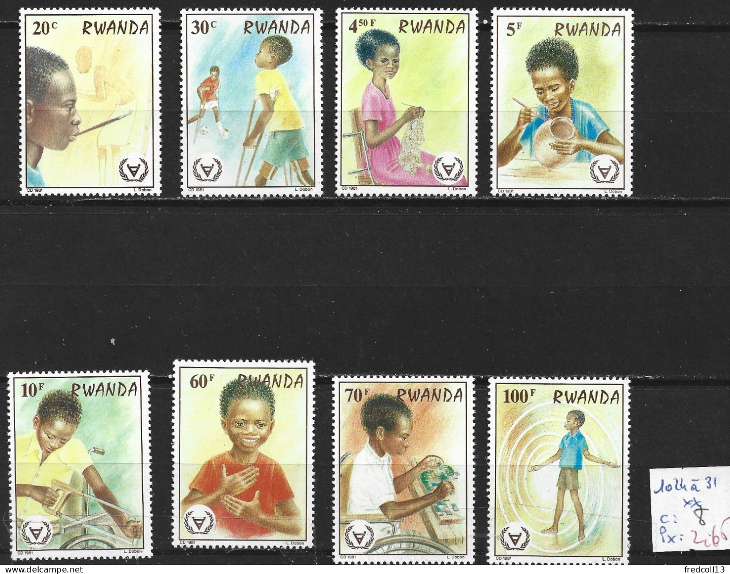 RWANDA 1024 à 31 ** Côte 8 € - Unused Stamps
