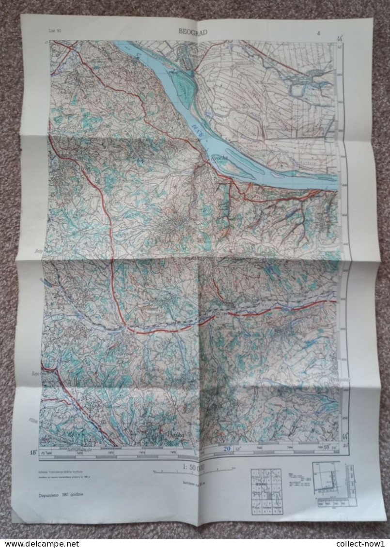 Topographical Maps - Serbia / Beograd - JNA YUGOSLAVIA ARMY MAP MILITARY CHART PLAN - Topographical Maps
