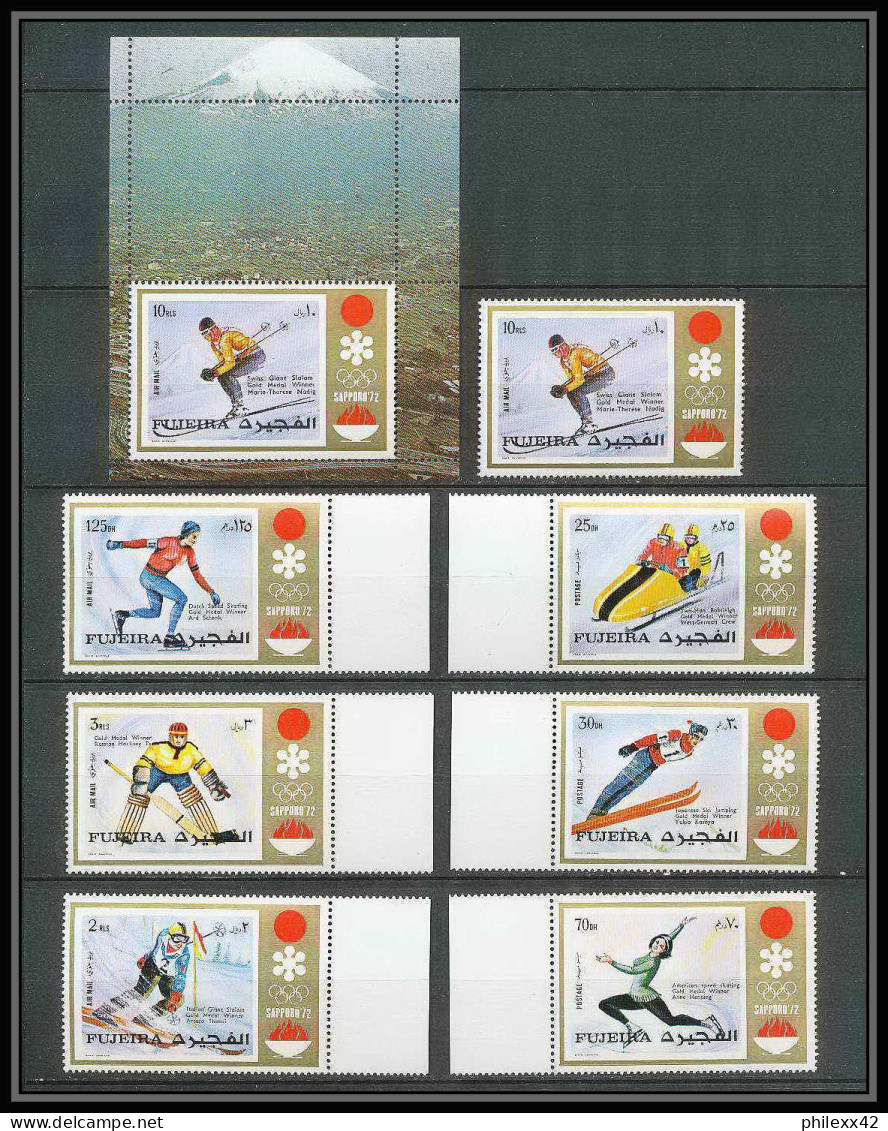 189c Fujeira MNH ** Mi N° 839 / 844 + Bloc 90 A Overprint Jeux Olympiques (olympic Games SAPPORO 72 Hockey - Inverno1972: Sapporo