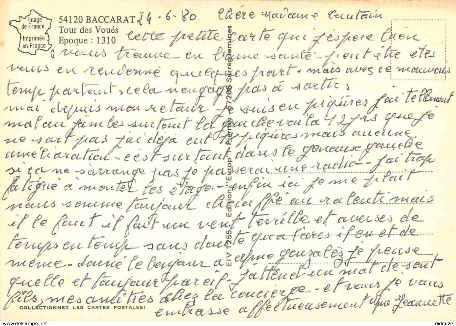 54 - Baccarat - Tour Des Voués - Automobiles - CPM - Voir Scans Recto-Verso - Baccarat