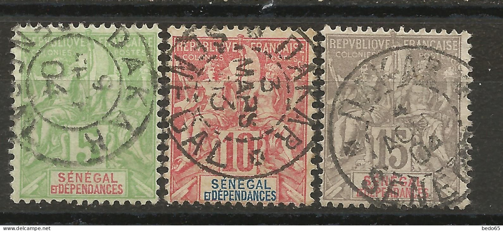 SENEGAL N° 21 à 23 CACHET DAKAR / Used - Used Stamps