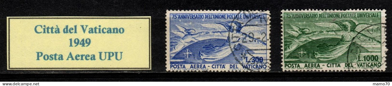 1949: 75° Anniversario Dell'UPU Posta Aerea Serie Di 2 Valori Usati - Poste Aérienne