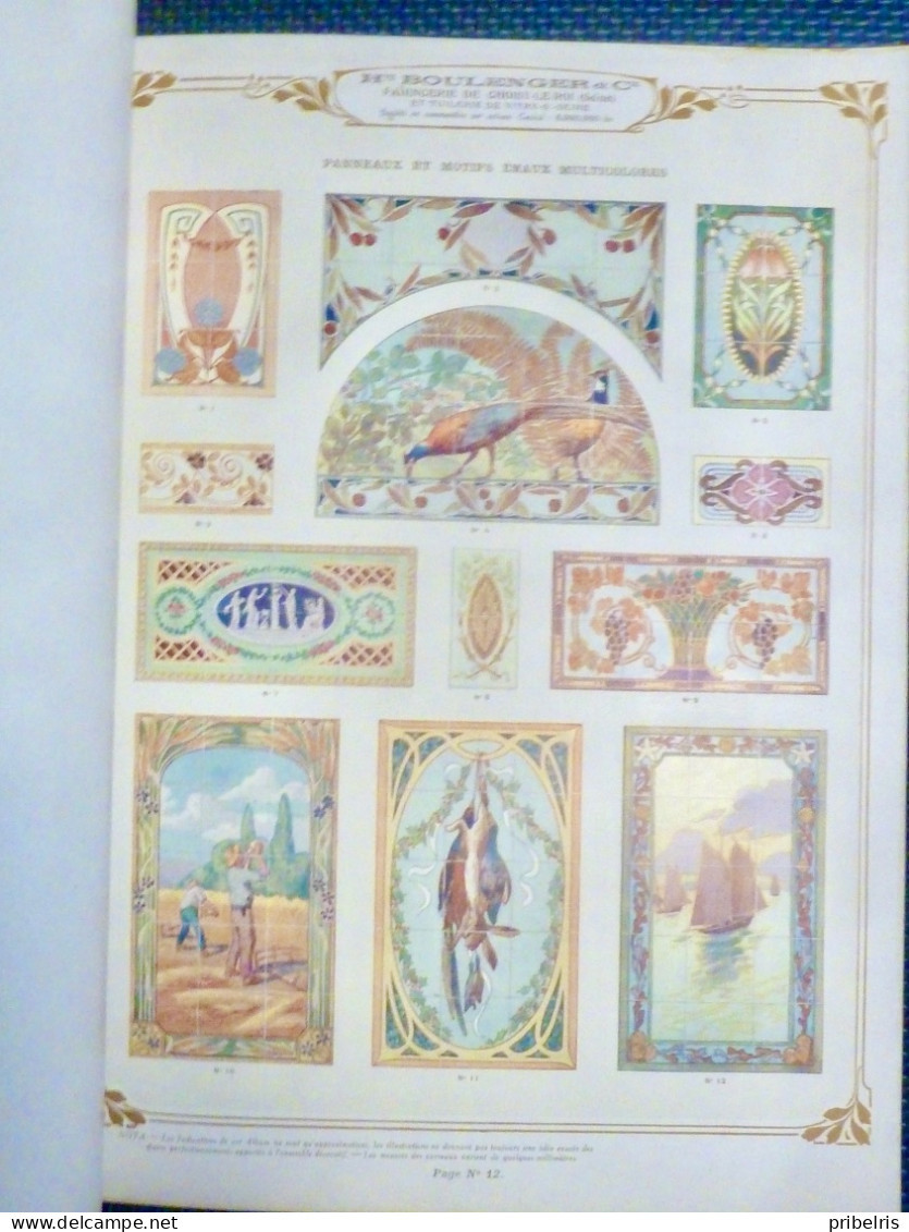 Faïenceries de Choisy le Roy, Creil &Montereau - Catalogue de Revêtements céramiques H Boulenger 1921