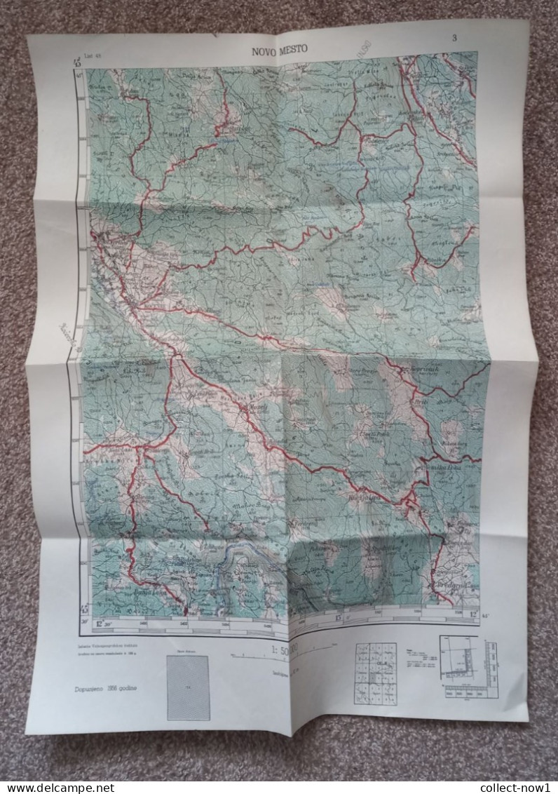 Topographical Maps - Slovenia / Novo Mesto   - JNA YUGOSLAVIA ARMY MAP MILITARY CHART PLAN - Cartes Topographiques